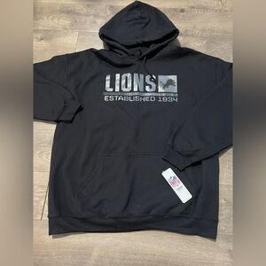 Detroit Lions Black Pullover Hoodie Size XL New